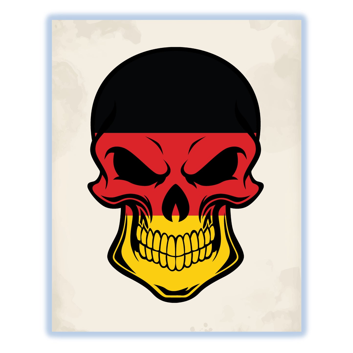 German Flag Germany Skull Cool 8"x10" Wall Art Print