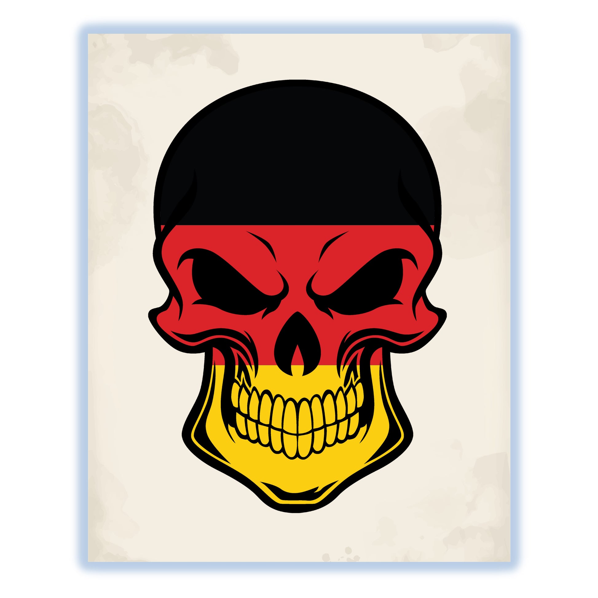 German Flag Germany Skull Cool 8"x10" Wall Art Print