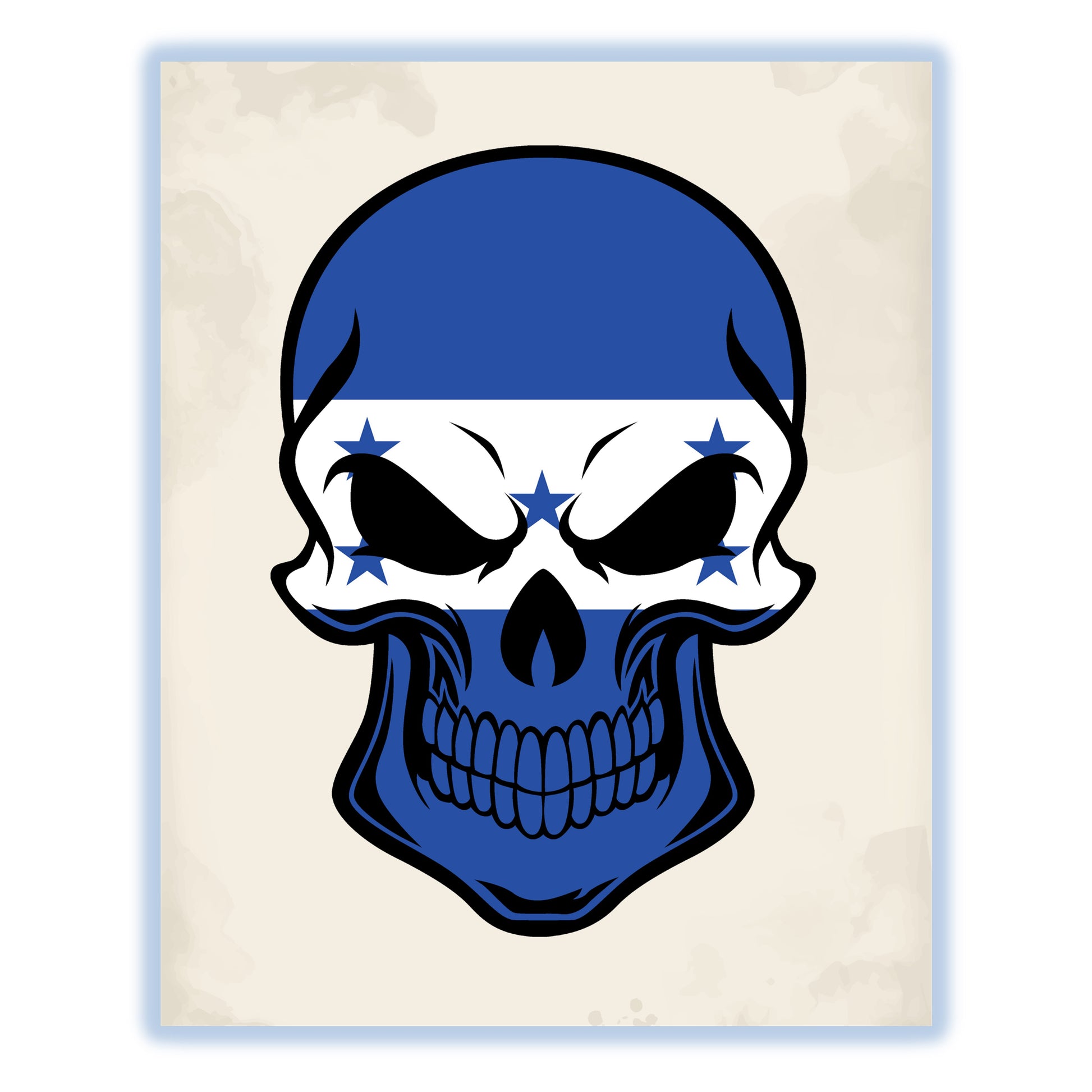 Honduran Flag Honduras Skull Cool 8"x10" Wall Art Print