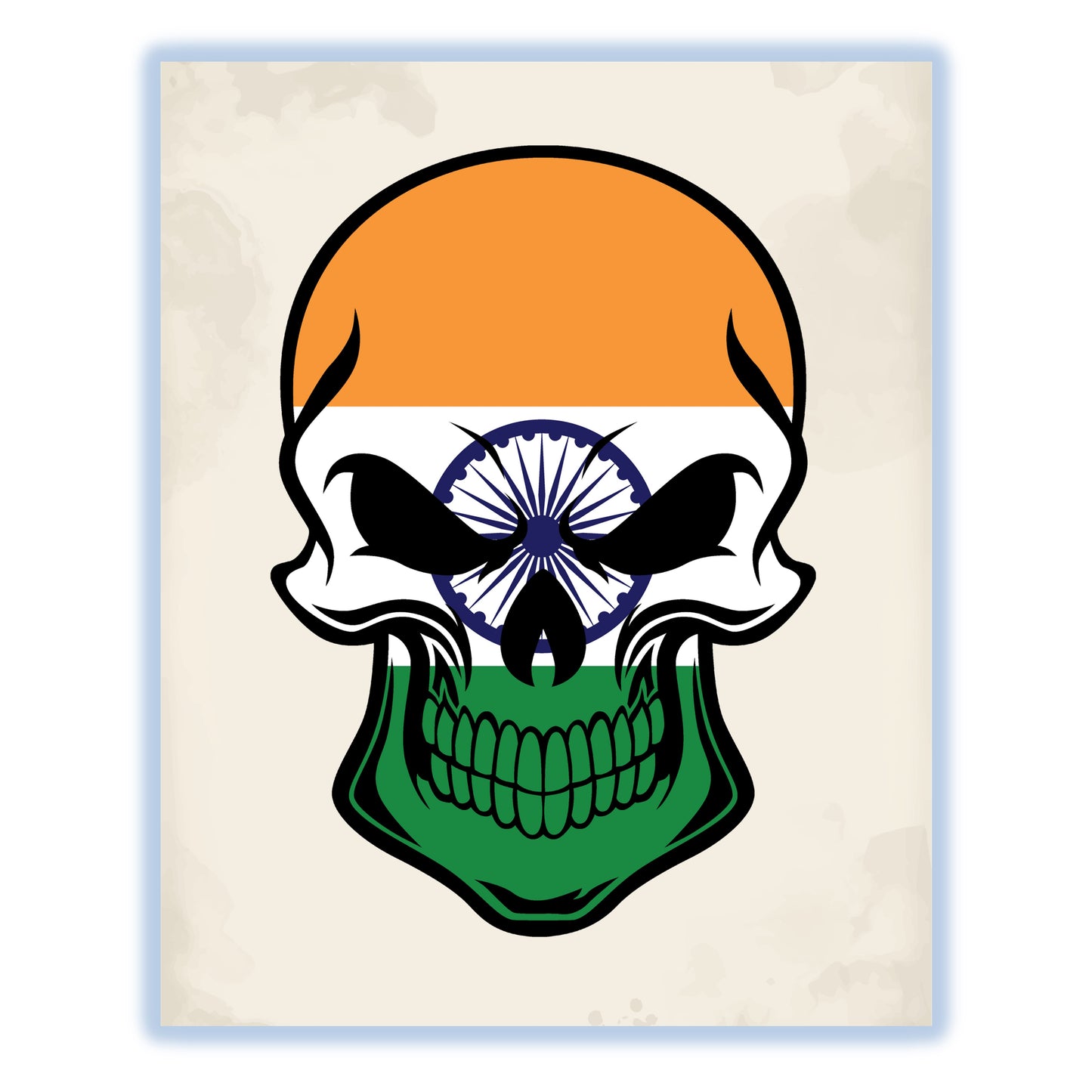 Indian Flag India Skull Cool 8"x10" Wall Art Print