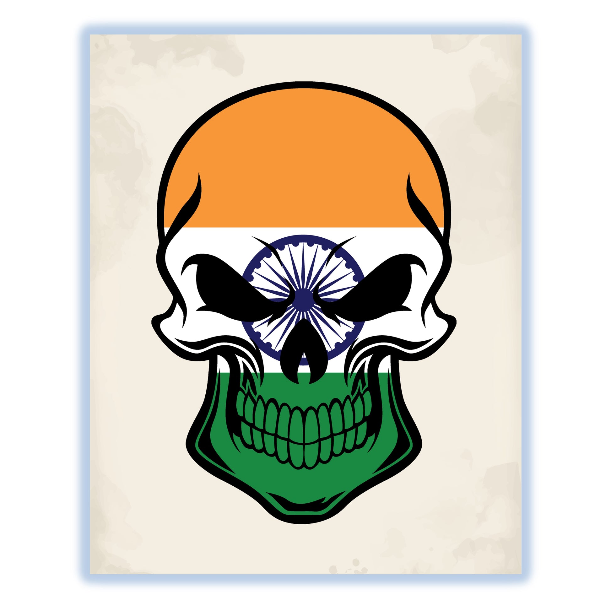 Indian Flag India Skull Cool 8"x10" Wall Art Print
