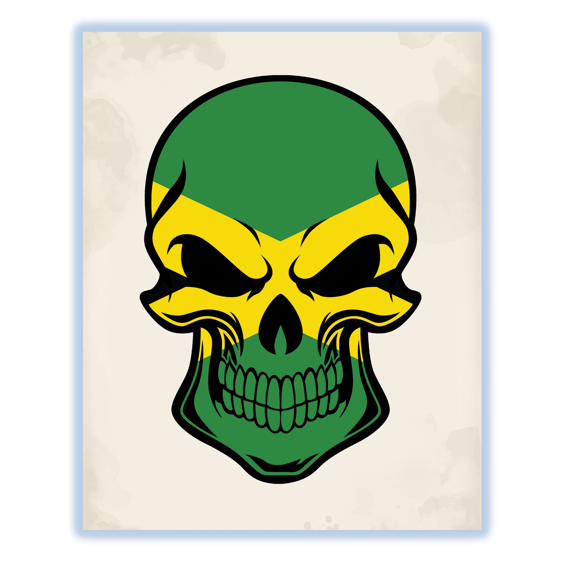 Jamaican Flag Jamaica Skull Cool 8"x10" Wall Art Print