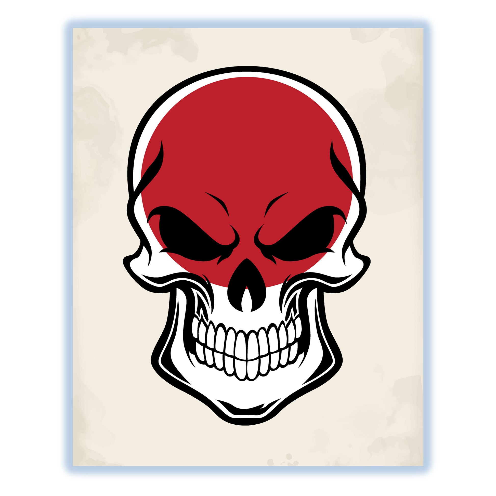 Japanese Flag Japan Skull Cool 8"x10" Wall Art Print