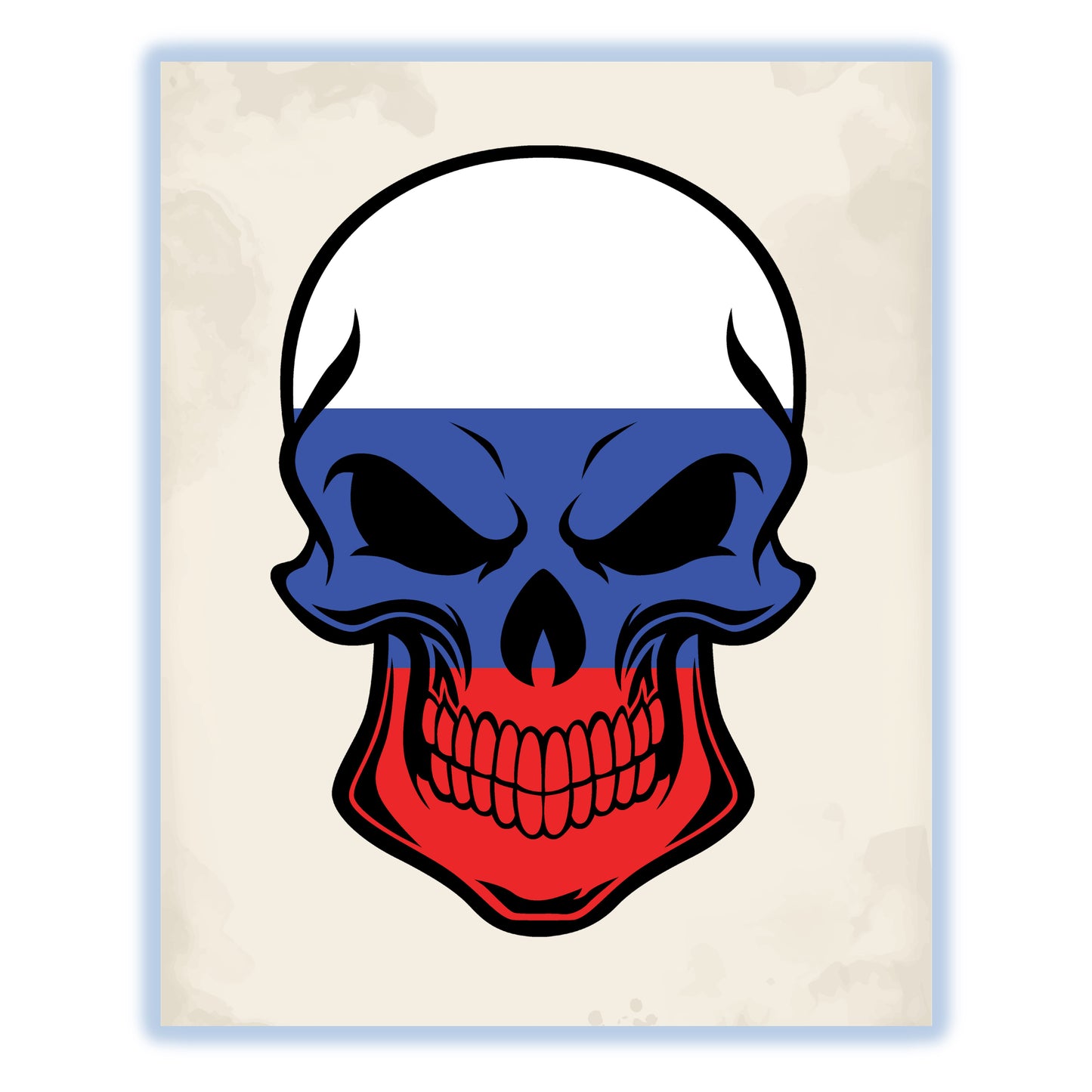 Russian Flag Russia Skull Cool 8"x10" Wall Art Print