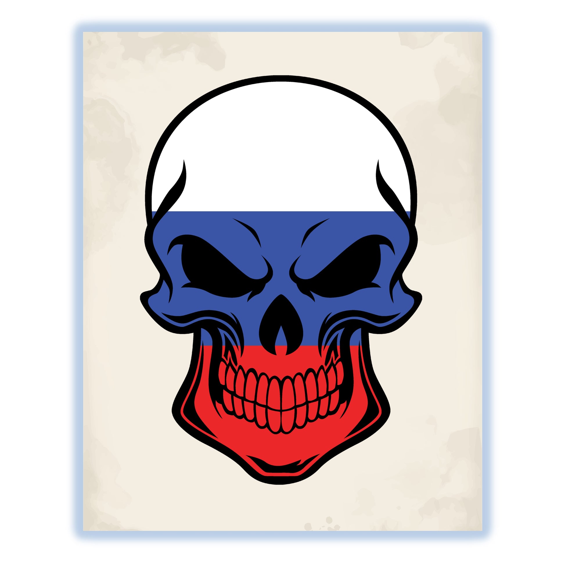 Russian Flag Russia Skull Cool 8"x10" Wall Art Print