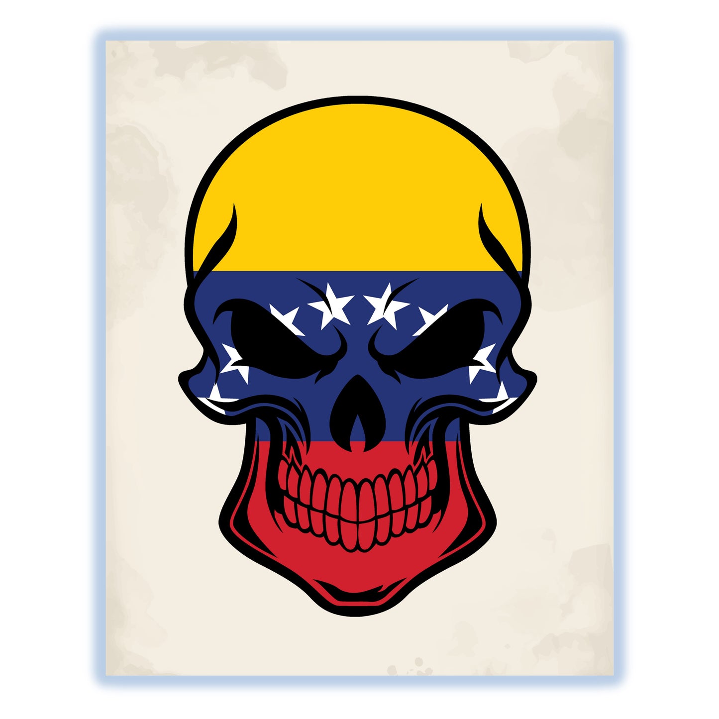 Venezuelan Flag Venezuela Skull Cool 8"x10" Wall Art Print