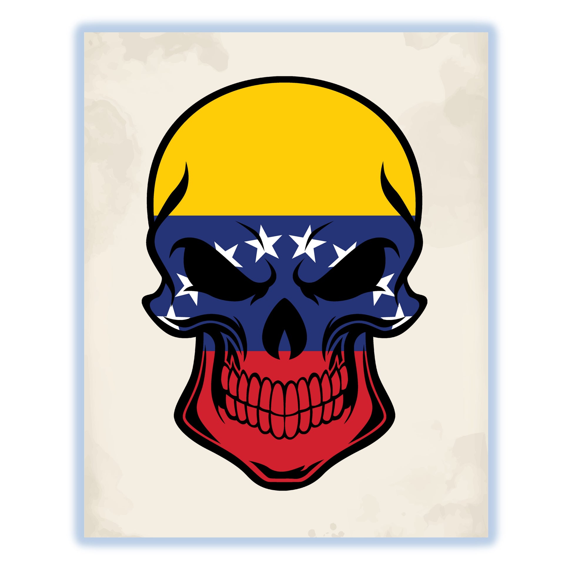 Venezuelan Flag Venezuela Skull Cool 8"x10" Wall Art Print