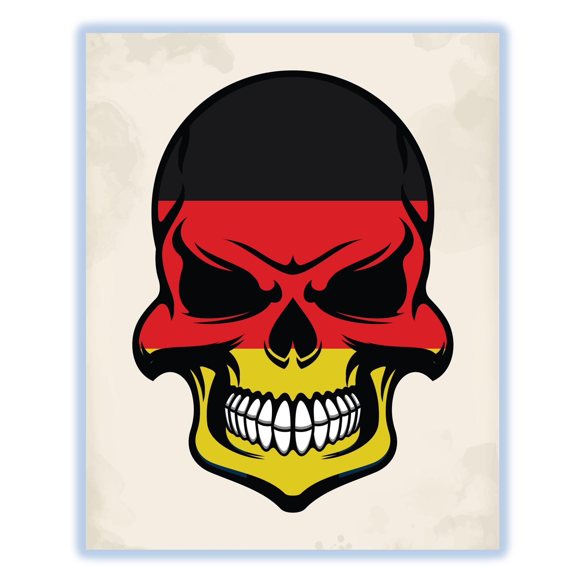 German Flag Skull Cool Germany Skull 8"x10" Wall Art Print