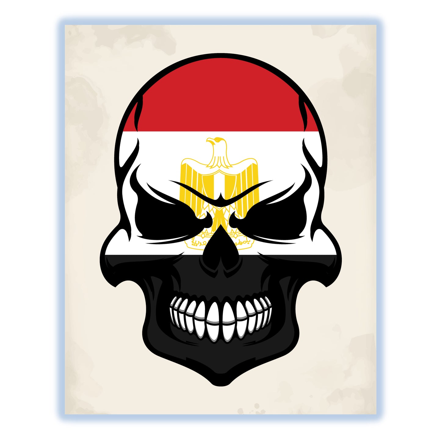 Egyptian Flag Skull Cool Egypt Skull 8"x10" Wall Art Print