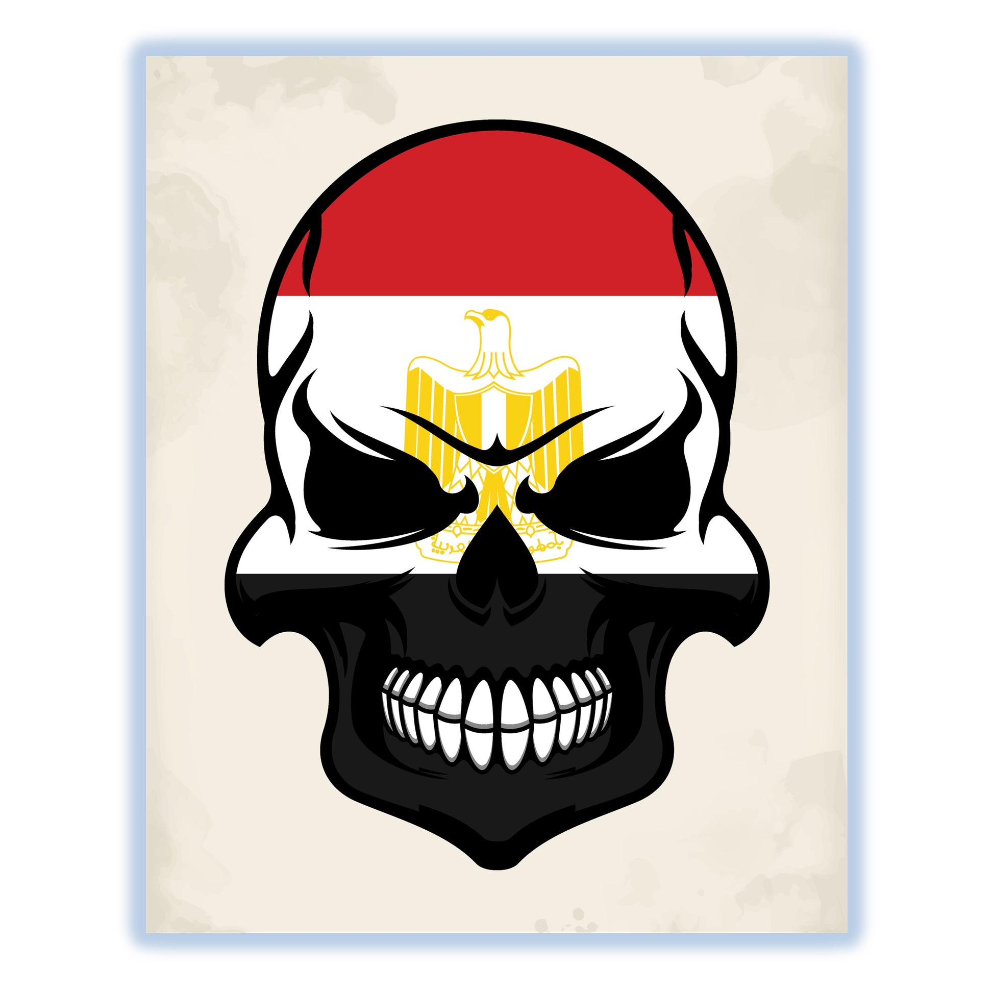 Egyptian Flag Skull Cool Egypt Skull 8"x10" Wall Art Print