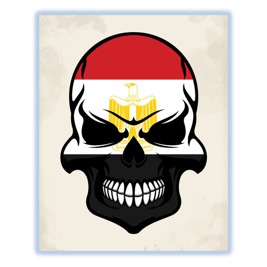 Egyptian Flag Skull Cool Egypt Skull 8"x10" Wall Art Print