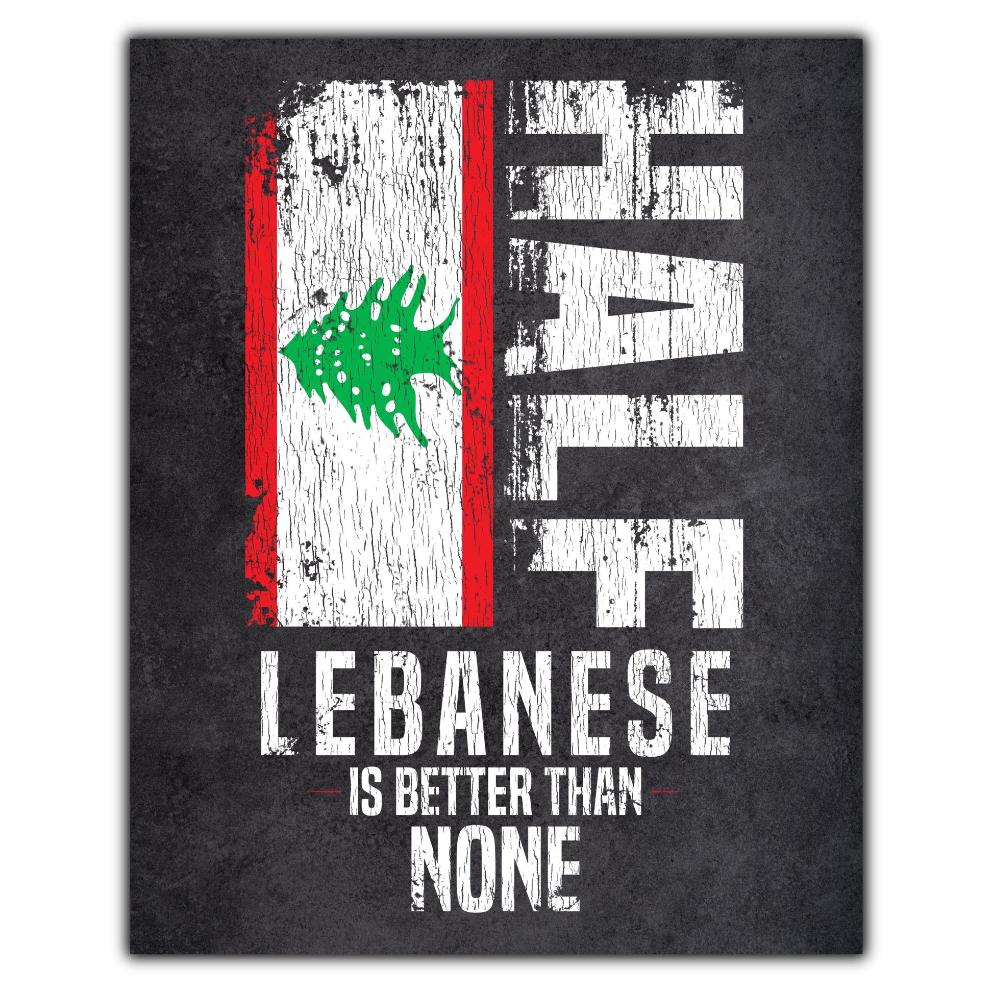 Half Lebanese Is Better Than None Funny Lebanese Flag 8"x10" Wall Art Print