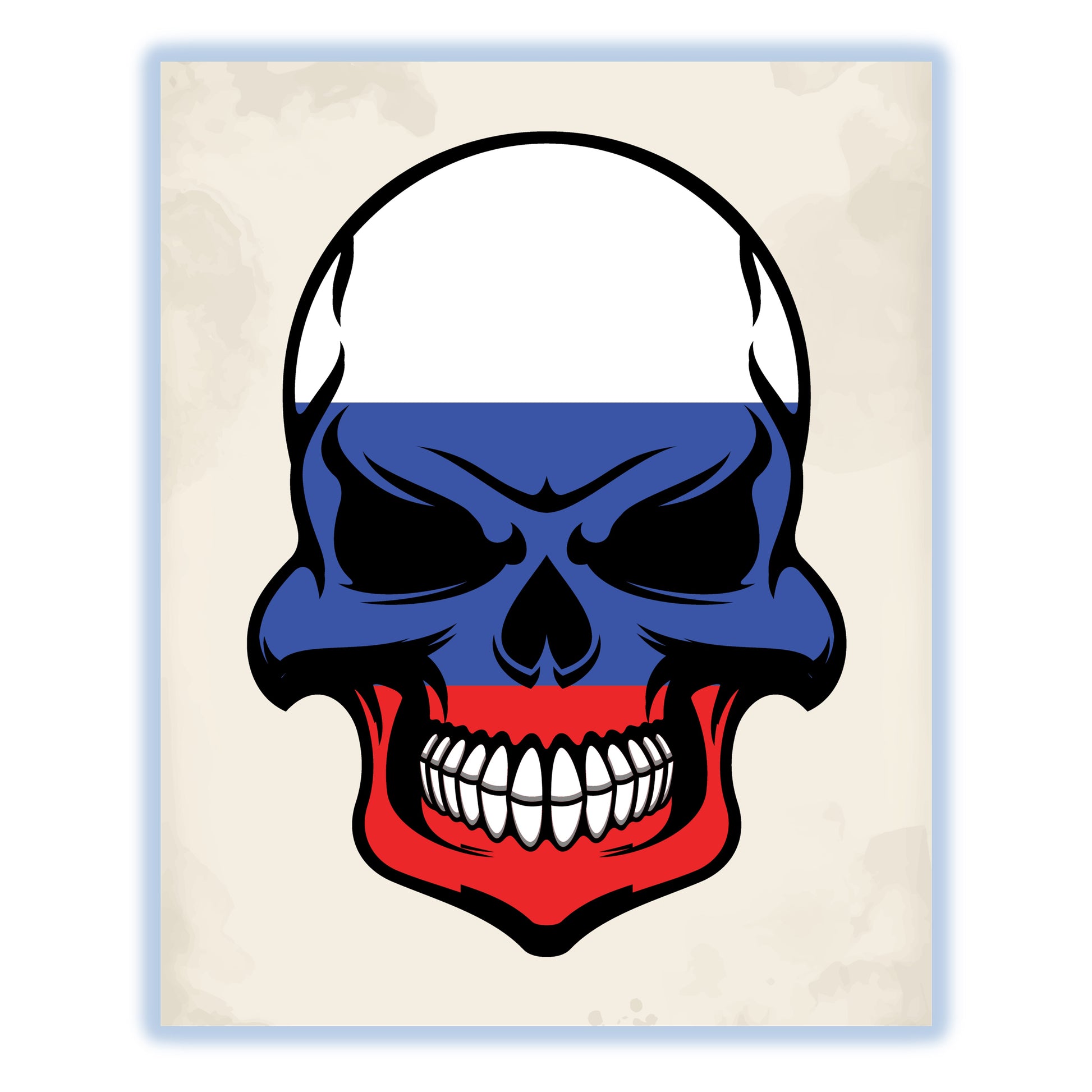 Russian Flag Skull Cool Russia Skull 8"x10" Wall Art Print