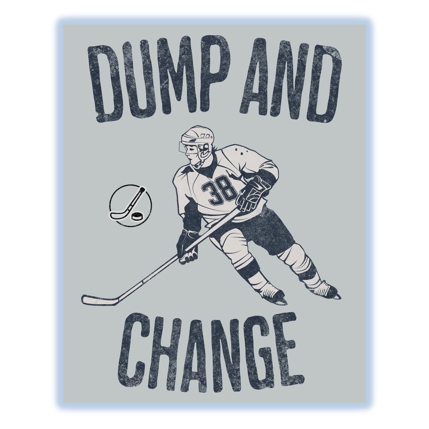 Dump and Change Funny Hockey Baby Nursery Sign 8"x10" Wall Art Print