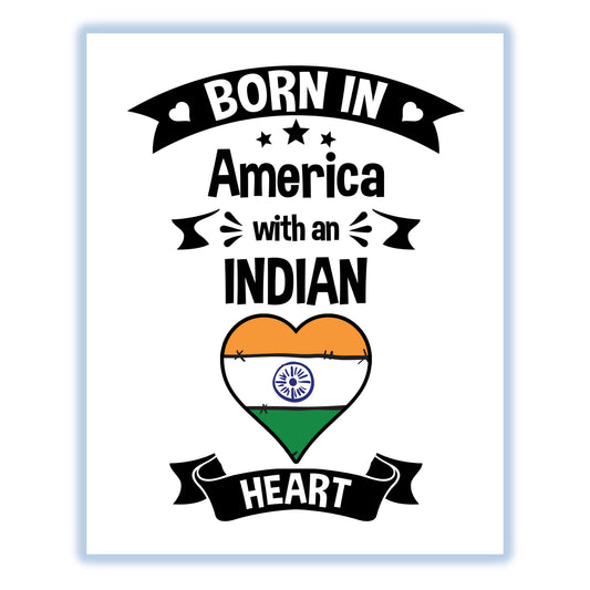 Born In America With An Indian Heart Baby Nursery 8"x10" Wall Art Print
