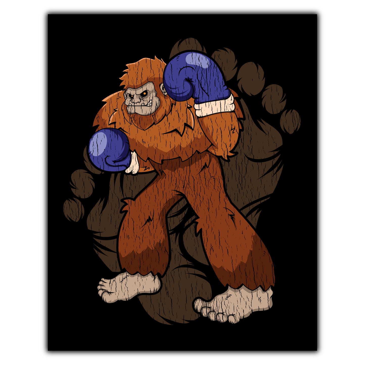 Bigfoot Boxing Art - Sasquatch Boxing 8"x10" Wall Art Print
