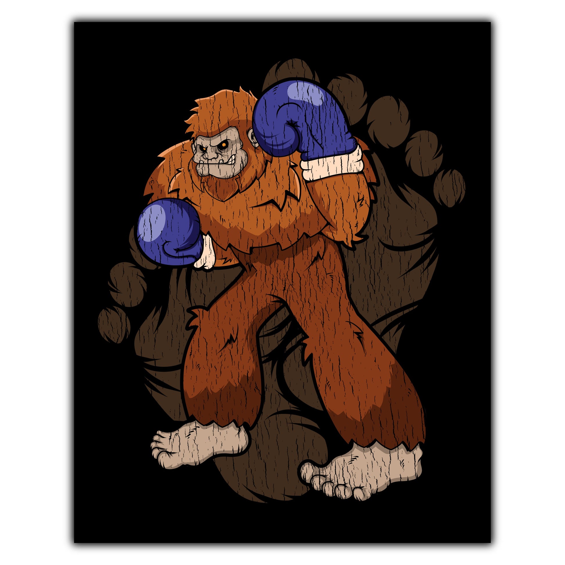 Bigfoot Boxing Art - Sasquatch Boxing 8"x10" Wall Art Print