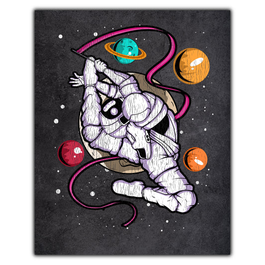 Gymnastics Astronaut Outer Space Spaceman Distressed 8"x10" Wall Art Print