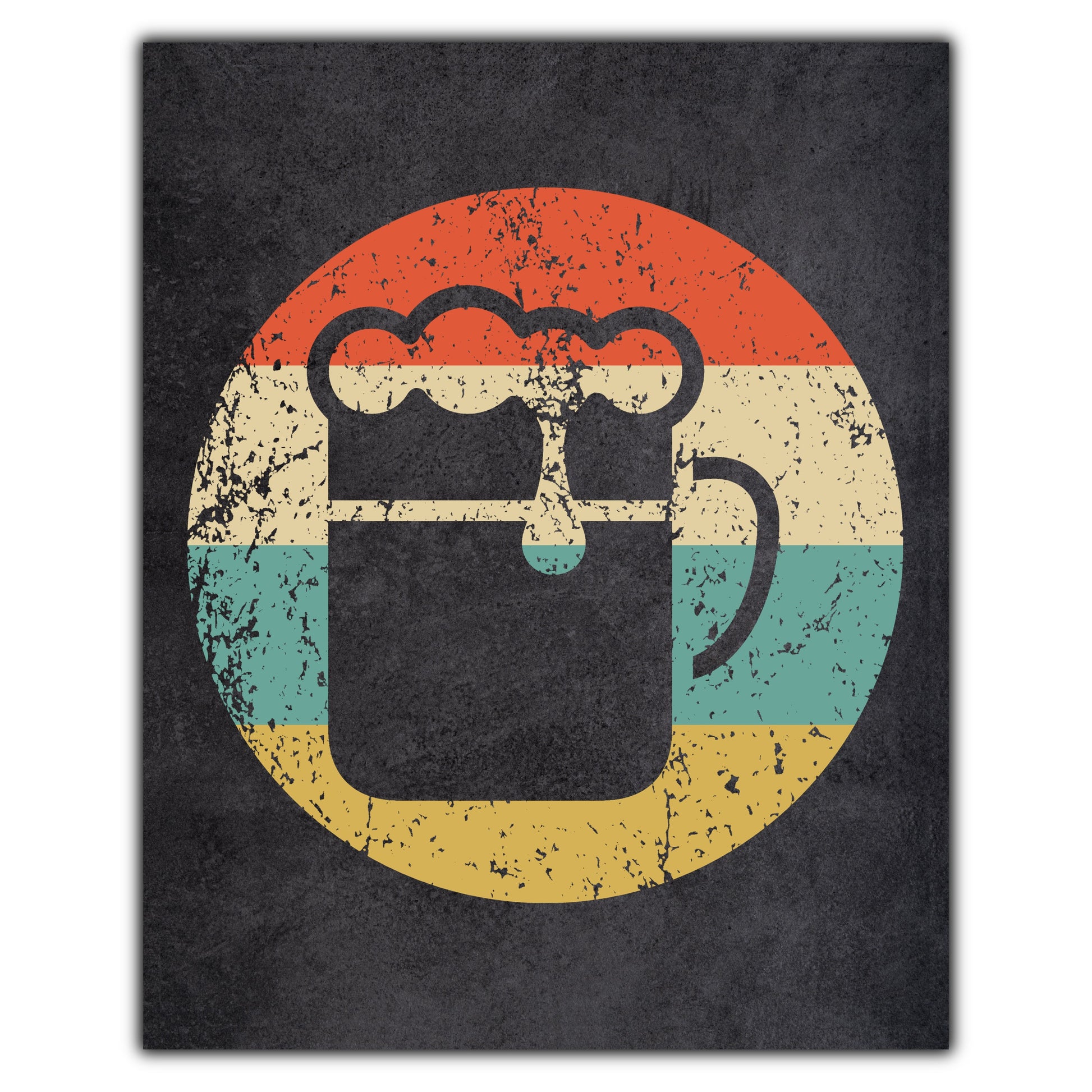 Pint of Beer Craft Beer Icon Retro 8"x10" Wall Art Print