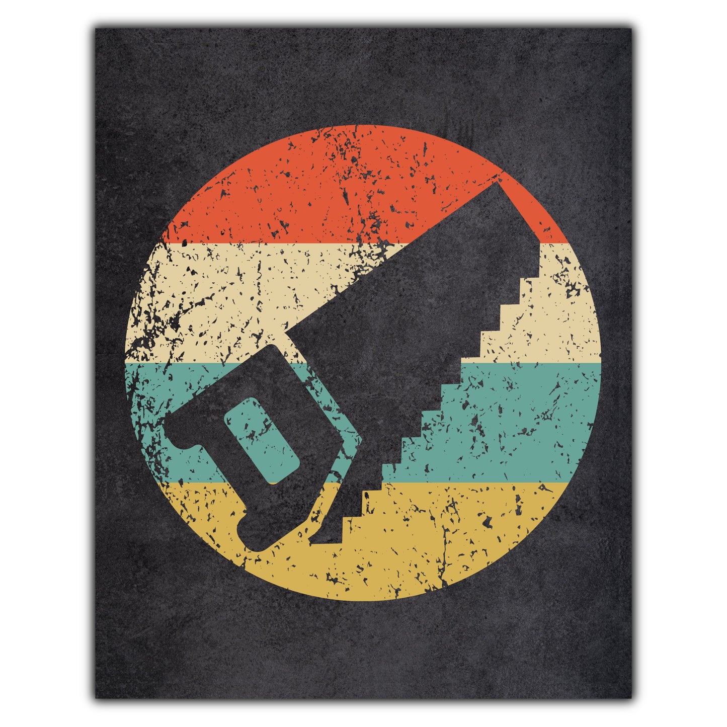 Hand Saw Carpentry Icon Retro 8"x10" Wall Art Print