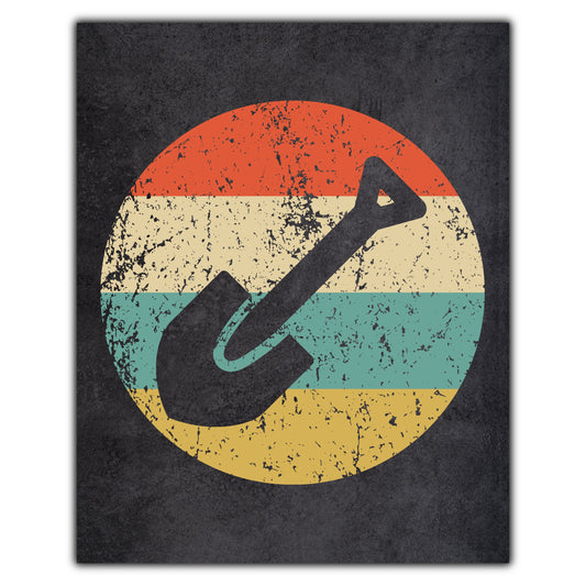 Spade Shovel Archaeologist Icon Retro 8"x10" Wall Art Print