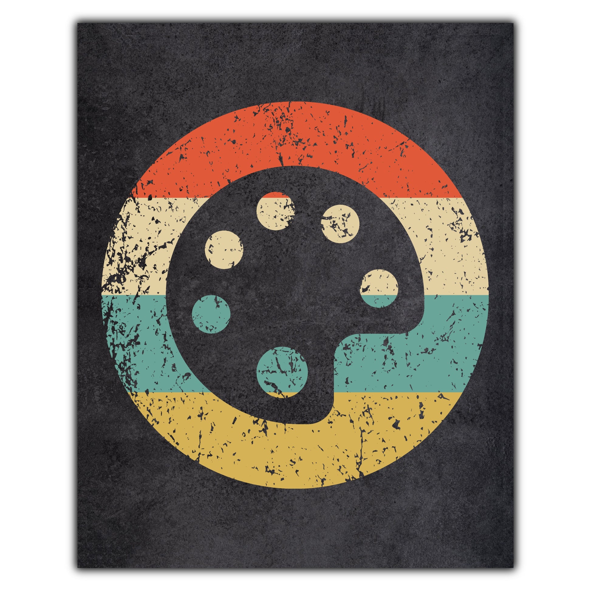 Art Palette Artist Icon Retro 8"x10" Wall Art Print