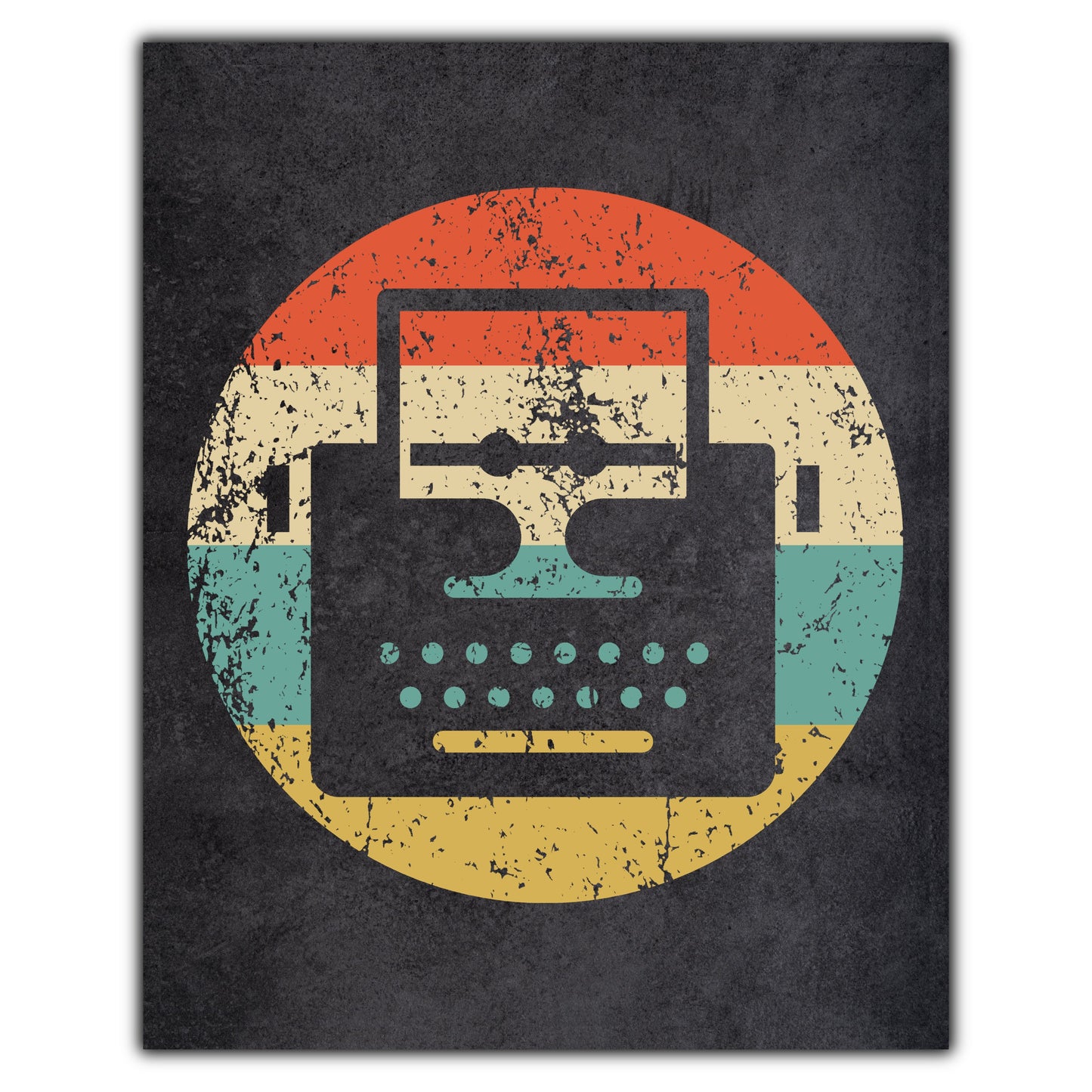 Typewriter Writer Icon Retro 8"x10" Wall Art Print