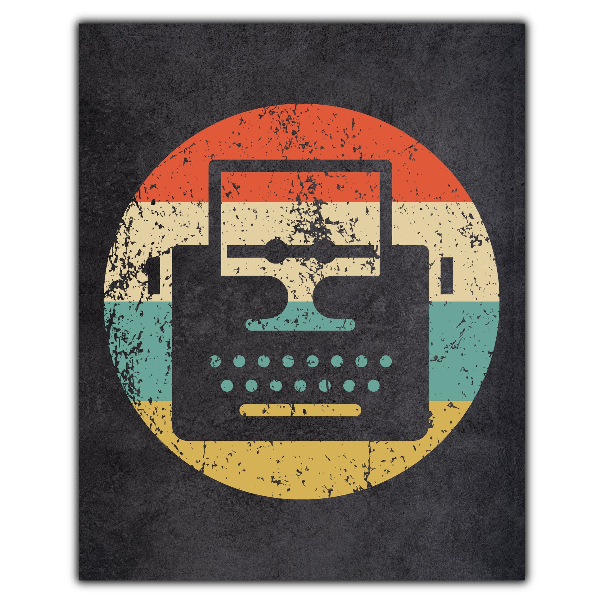 Typewriter Writer Icon Retro 8"x10" Wall Art Print