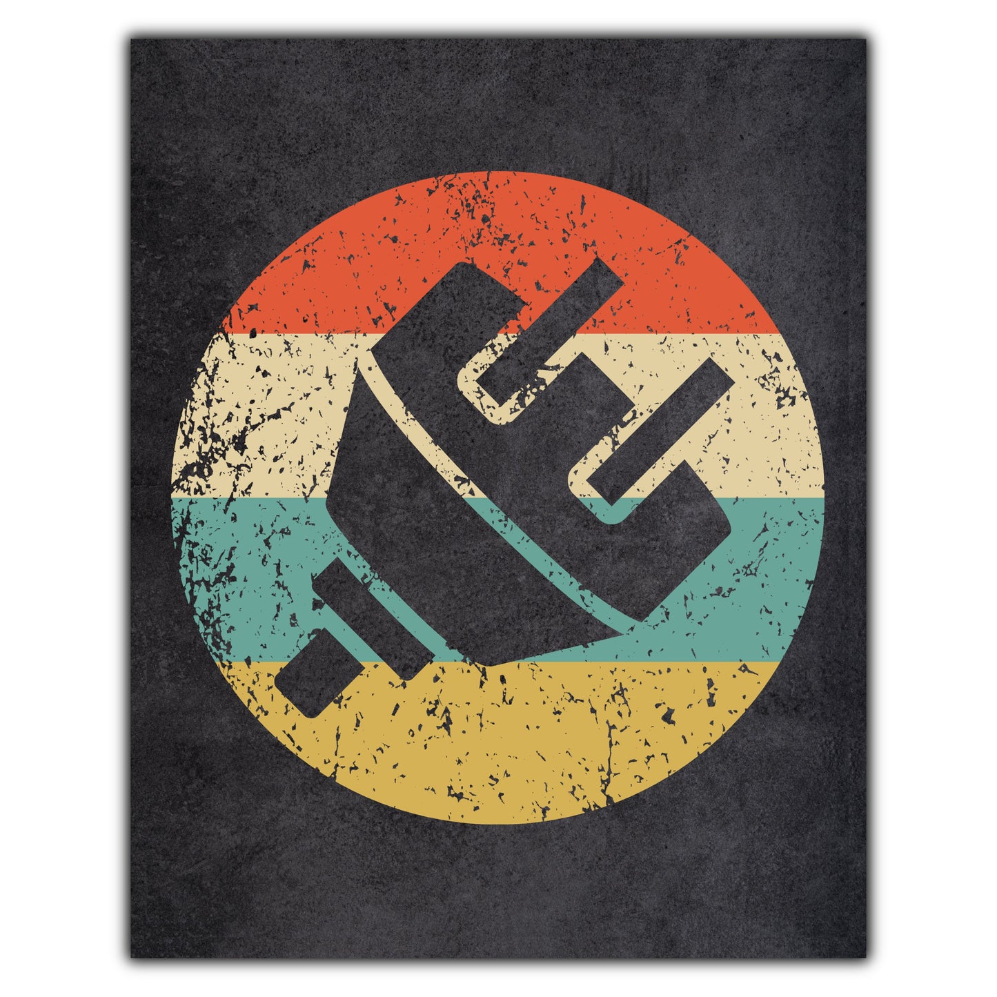 Electric Plug Electrician Icon Retro 8"x10" Wall Art Print