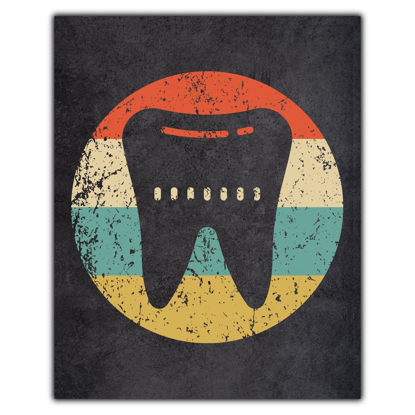 Tooth Dentist Orthodontist Icon Retro 8"x10" Wall Art Print