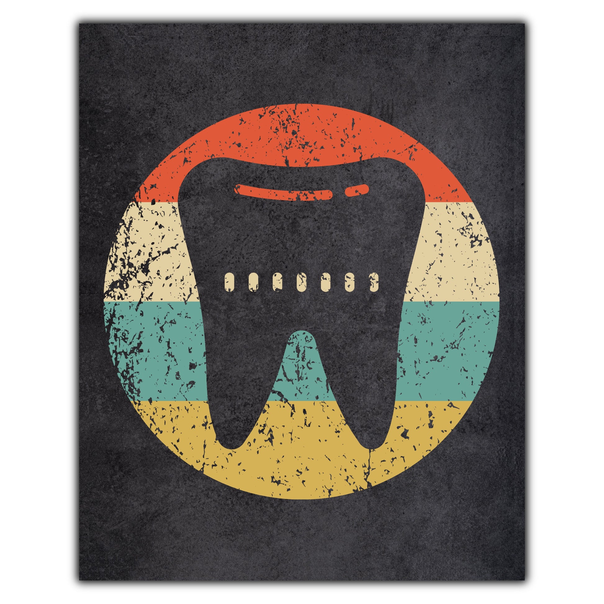 Tooth Dentist Orthodontist Icon Retro 8"x10" Wall Art Print