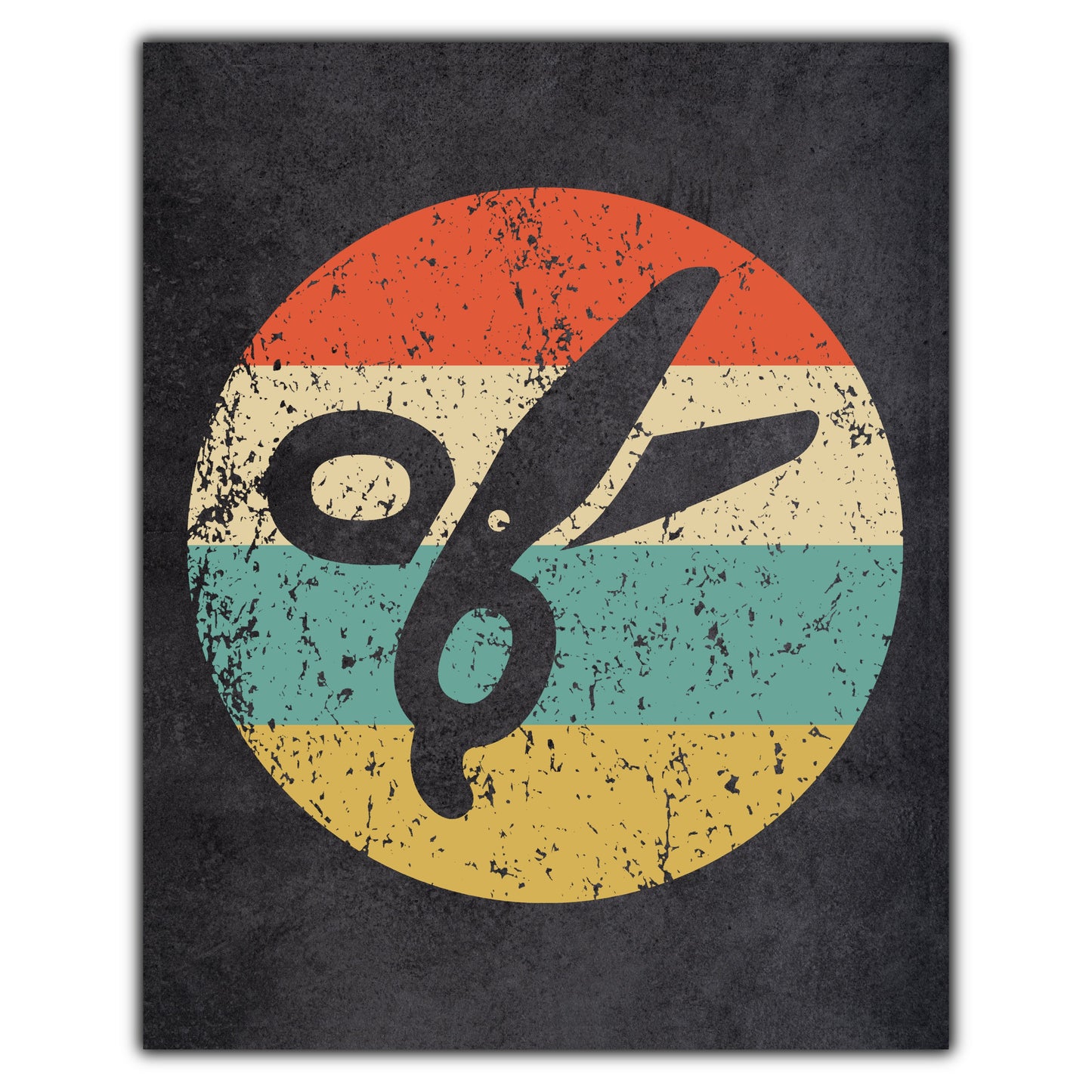 Scissors Barber Hairdresser Icon Retro 8"x10" Wall Art Print