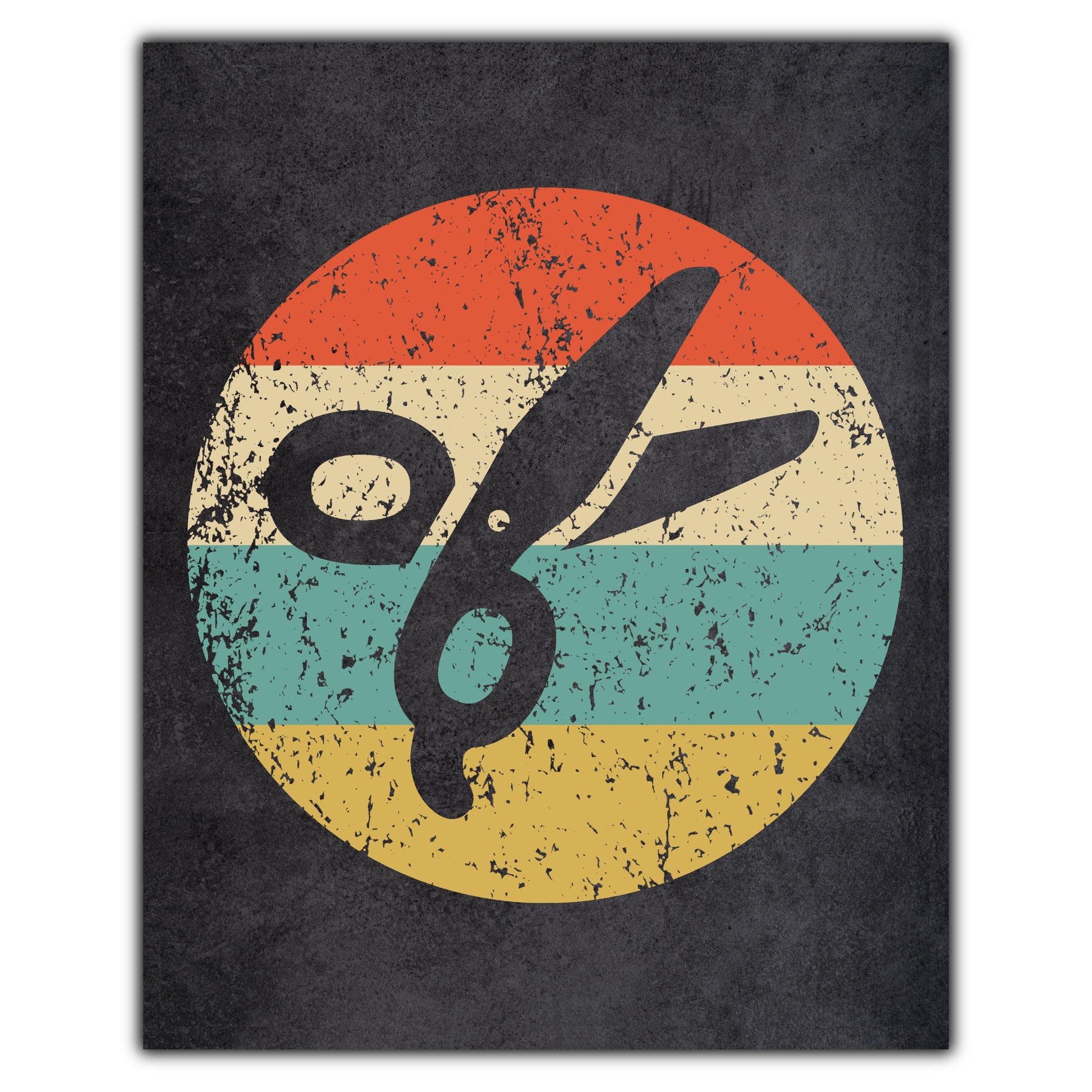 Scissors Barber Hairdresser Icon Retro 8"x10" Wall Art Print
