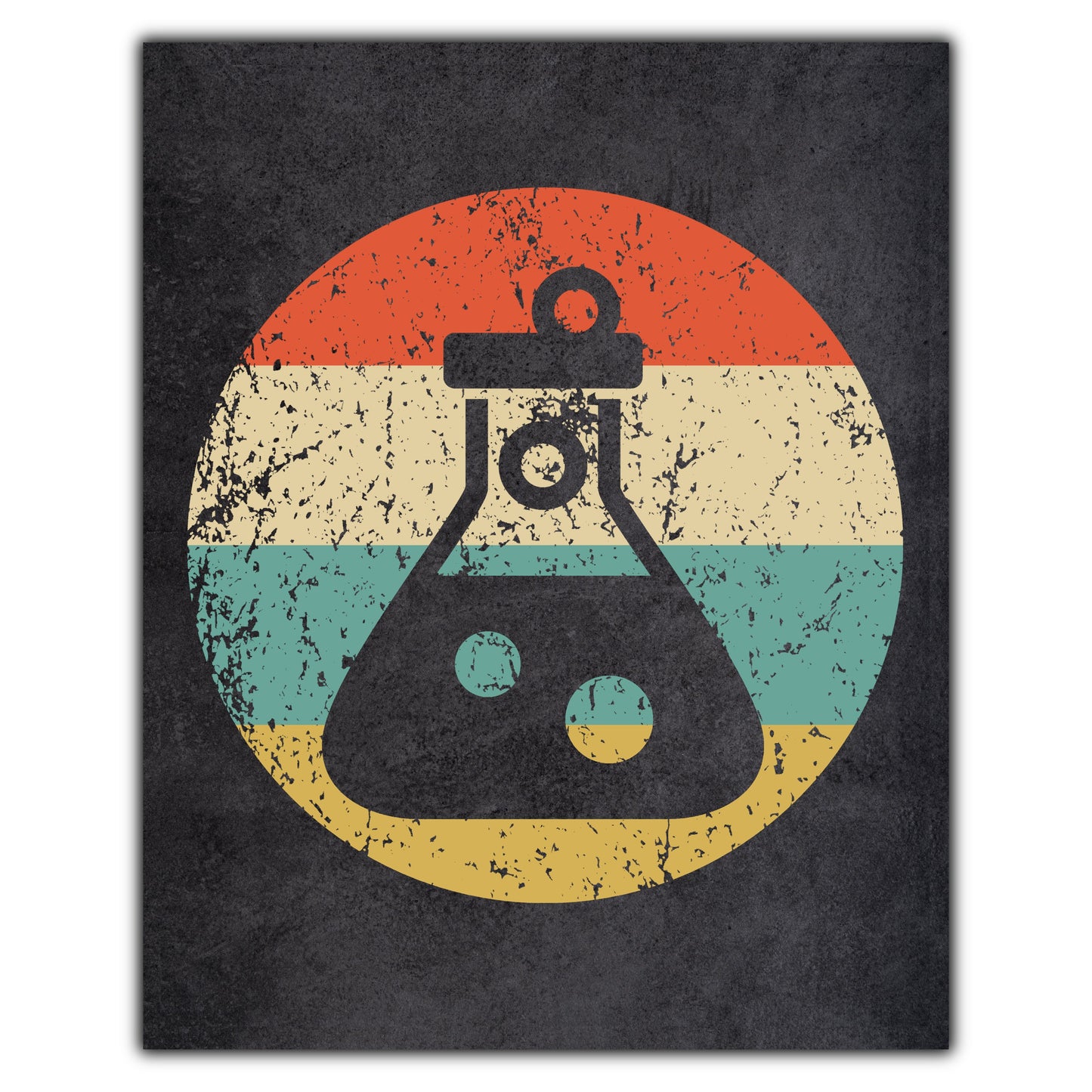 Test Tube Flask Chemist Science Icon Retro 8"x10" Wall Art Print