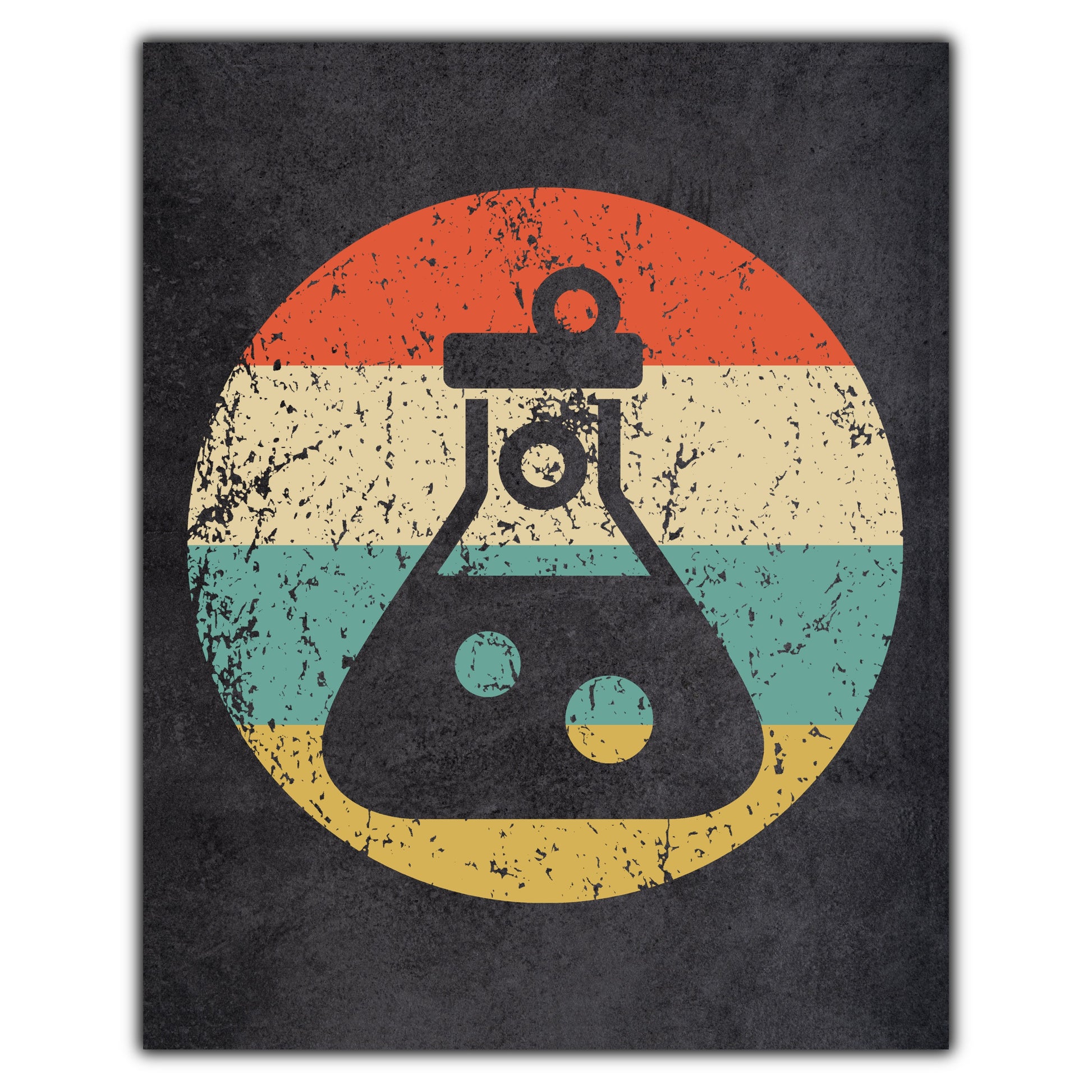 Test Tube Flask Chemist Science Icon Retro 8"x10" Wall Art Print