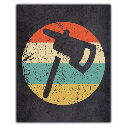 Fire Axe Fireman Firefighter Icon Retro 8"x10" Wall Art Print