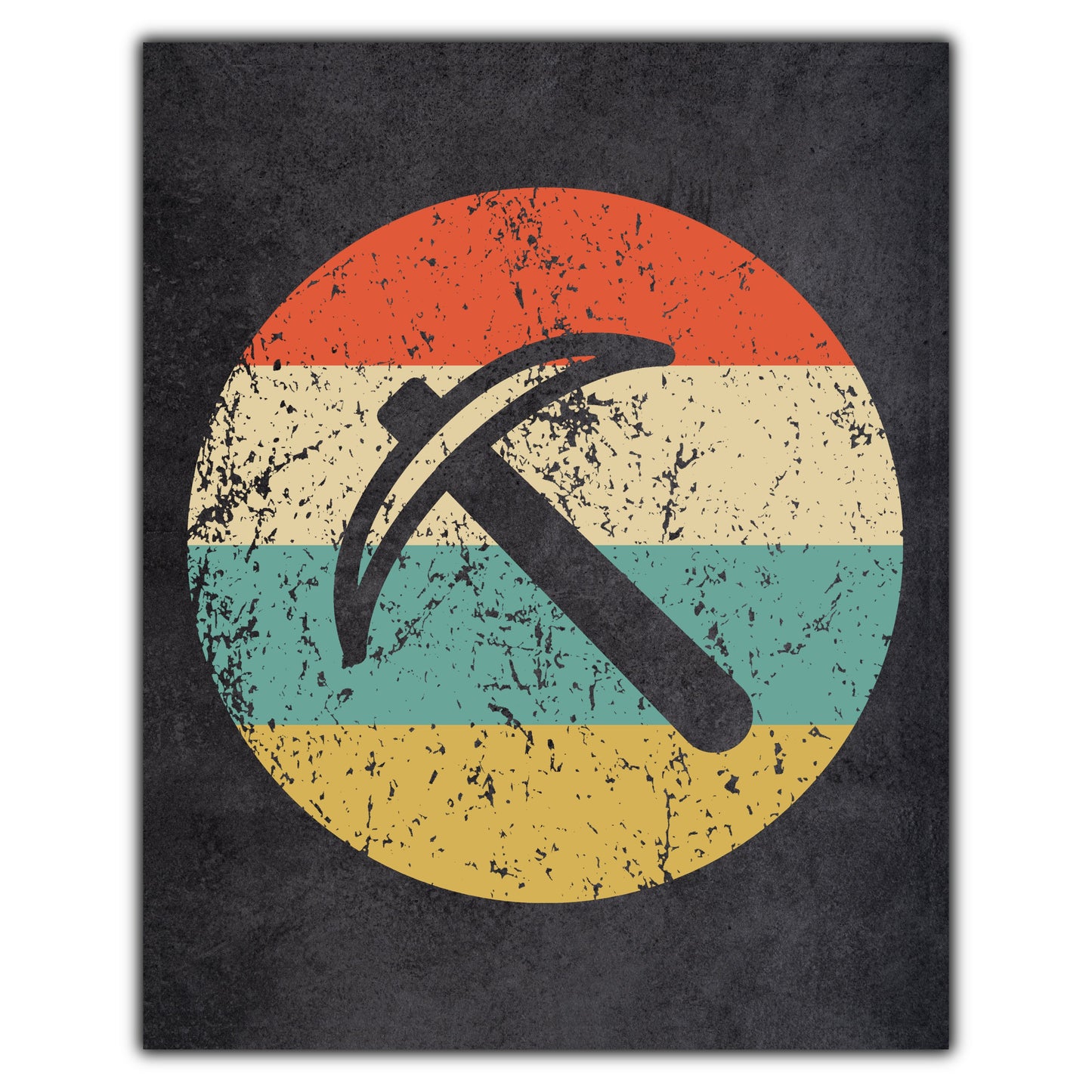 Pick Axe Geologist Miner Icon Retro 8"x10" Wall Art Print