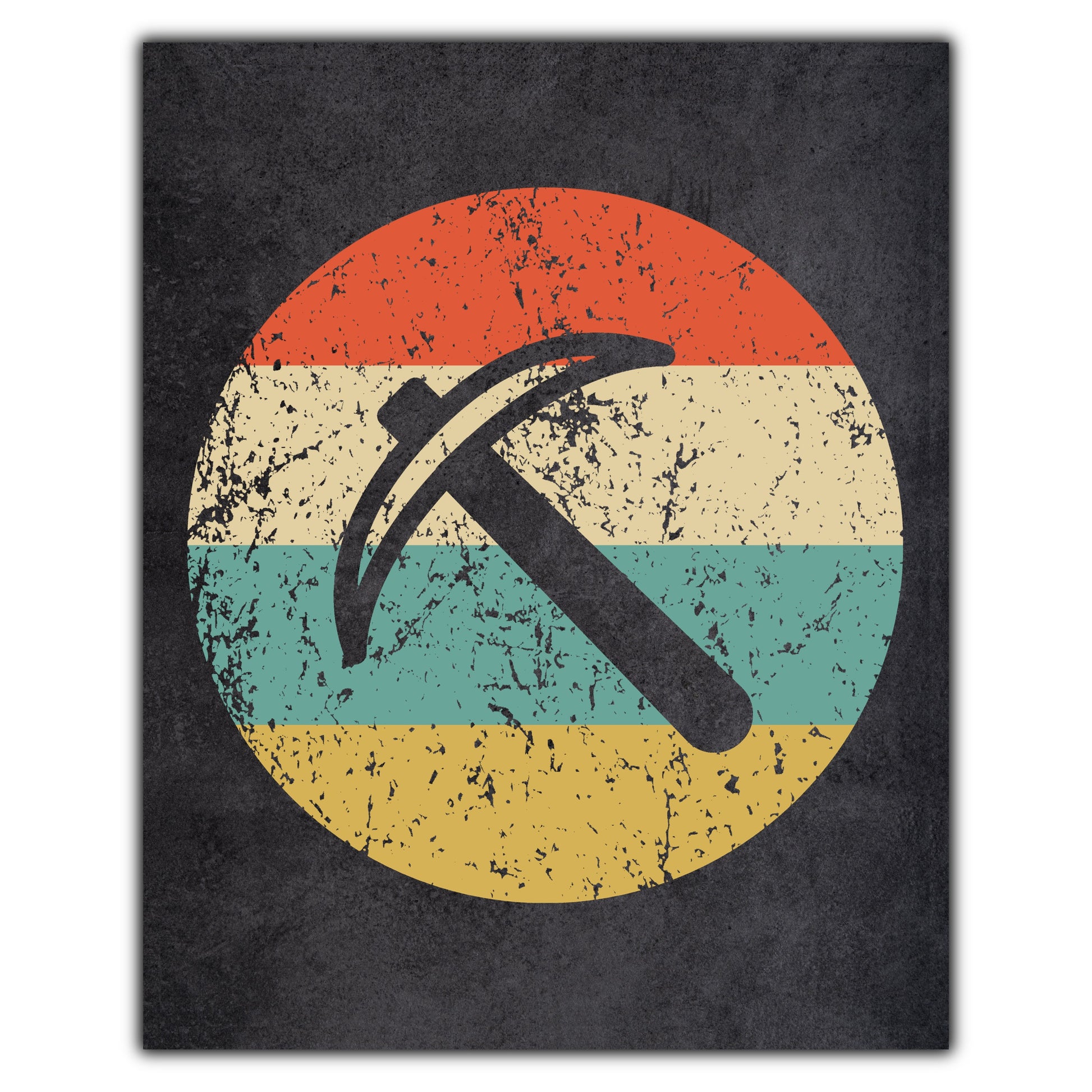 Pick Axe Geologist Miner Icon Retro 8"x10" Wall Art Print
