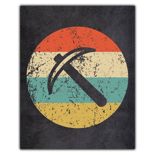 Pick Axe Geologist Miner Icon Retro 8"x10" Wall Art Print