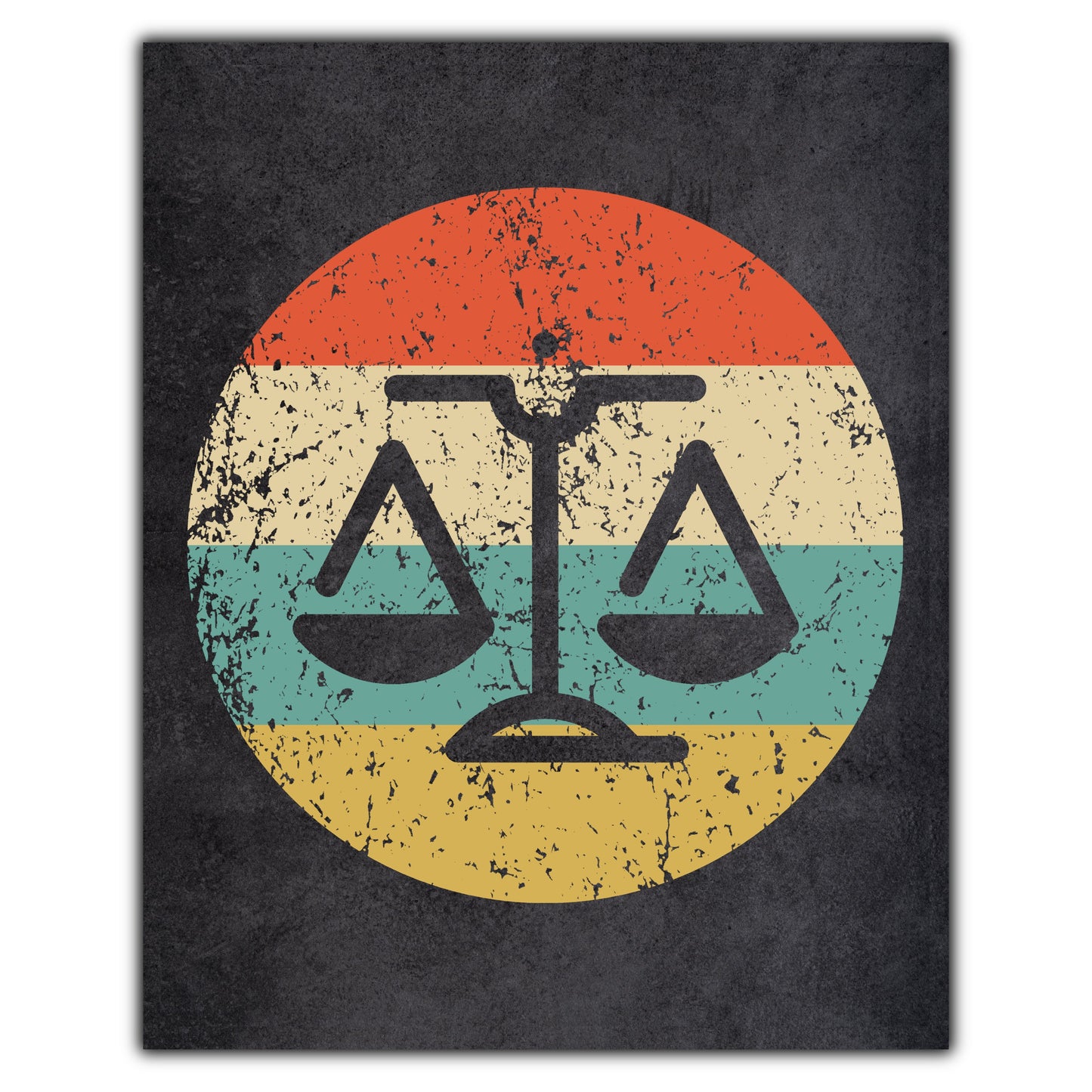 Scale of Justice Lawyer Judge Icon Retro 8"x10" Wall Art Print