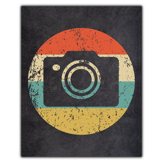 Camera Photographer Icon Retro 8"x10" Wall Art Print