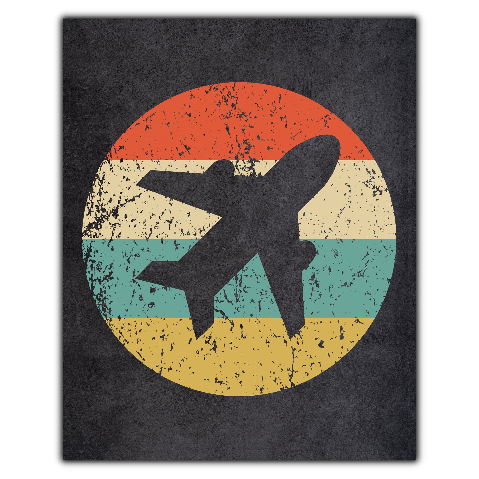 Airplane Pilot Plane Icon Retro 8"x10" Wall Art Print