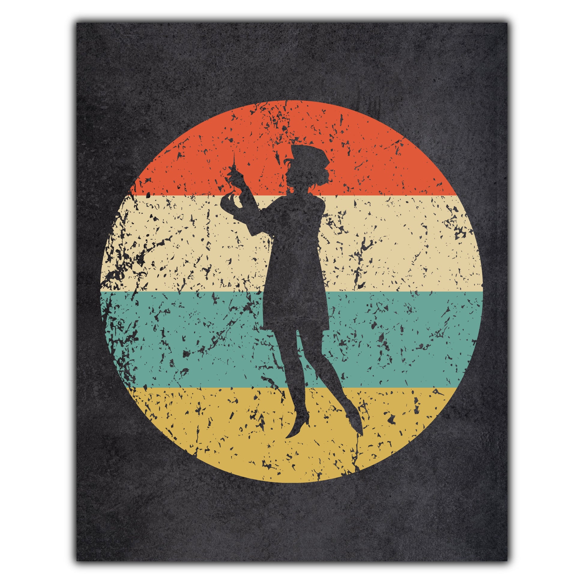 Nursing School Nurse Icon Retro 8"x10" Wall Art Print