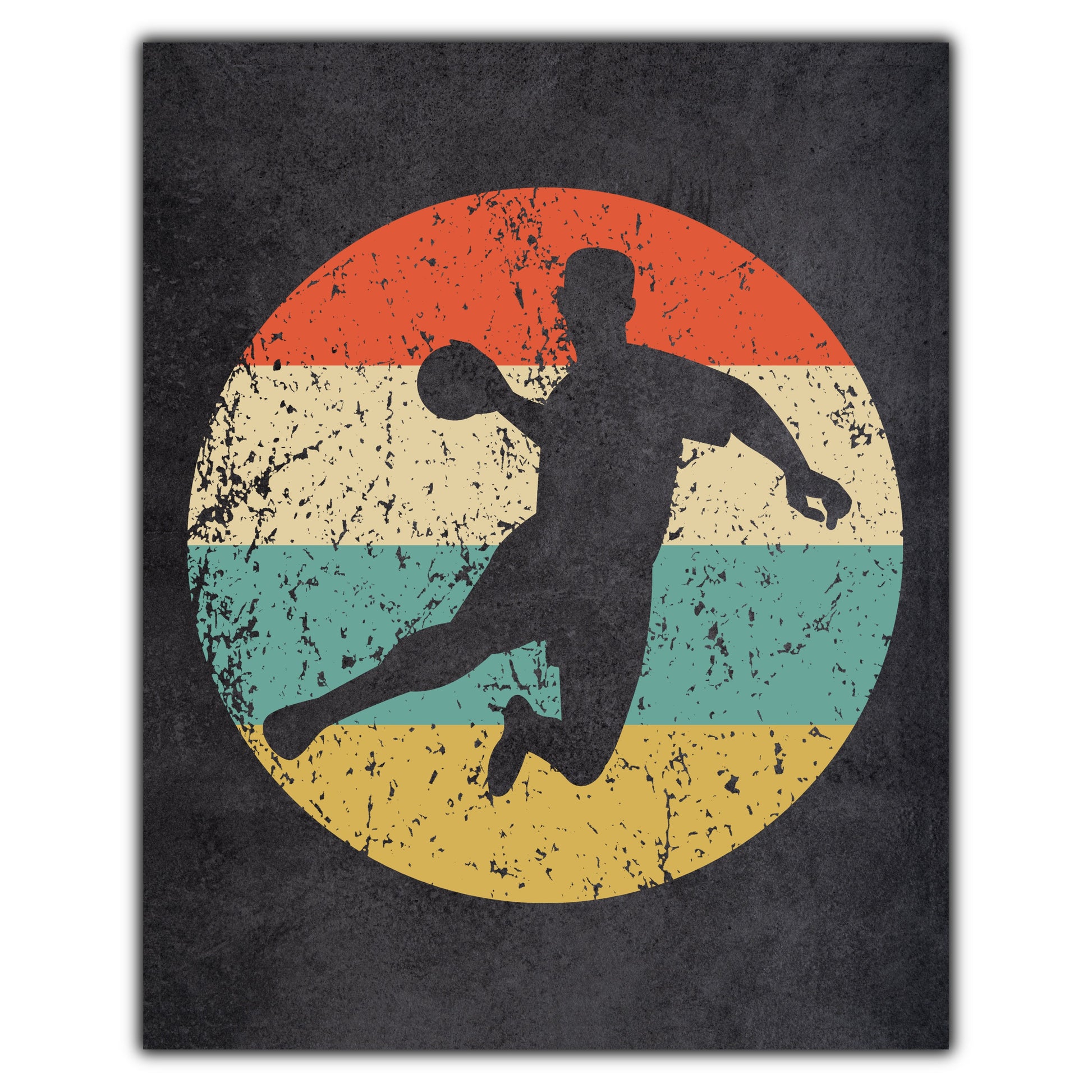 Dodgeball Player Sports Icon Retro 8"x10" Wall Art Print
