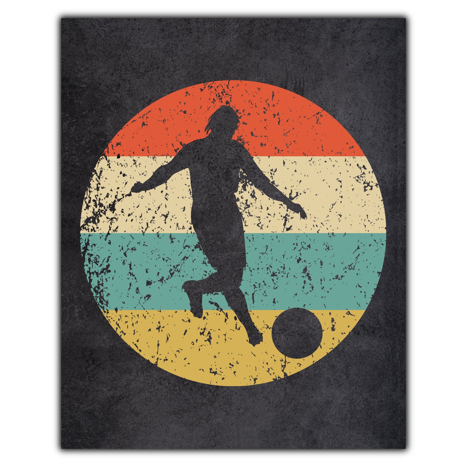 Kickball Player Sports Icon Retro 8"x10" Wall Art Print