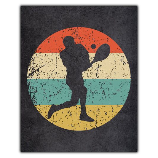 Tennis Player Sports Icon Retro 8"x10" Wall Art Print