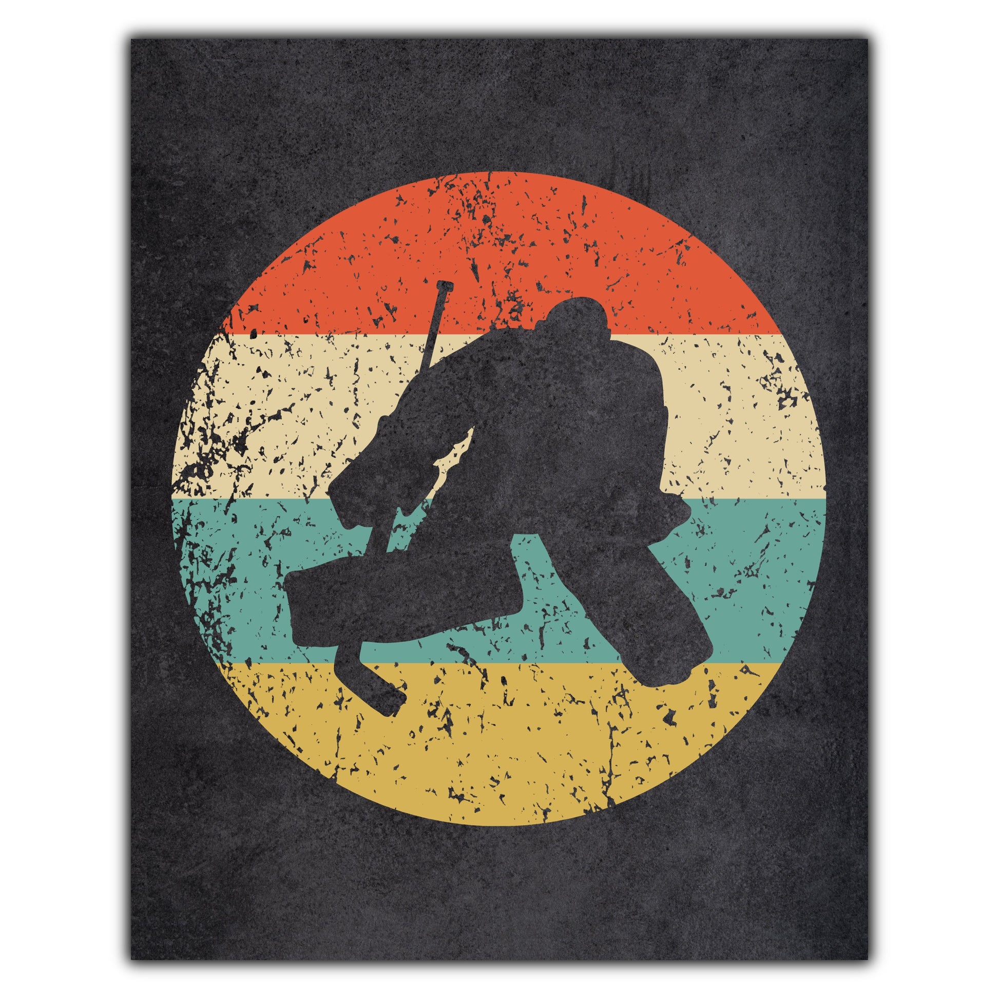 Hockey Goalie Sports Icon Retro 8"x10" Wall Art Print