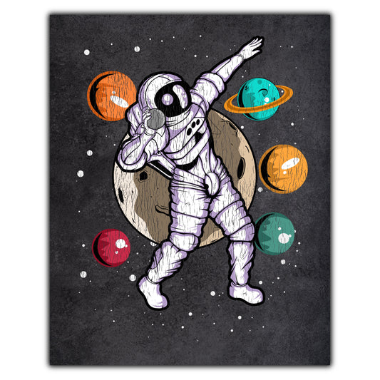 Shot Put Astronaut Outer Space Spaceman Track and Field Distressed 8"x10" Wall Art Print