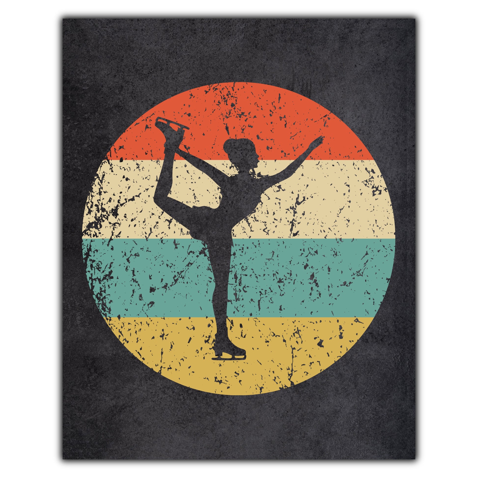 Figure Skater Figure Skating Sports Icon Retro 8"x10" Wall Art Print