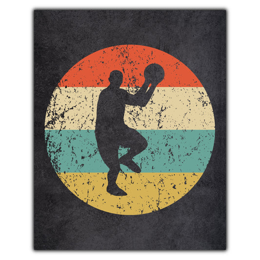 Basketball Player Sports Icon Retro 8"x10" Wall Art Print